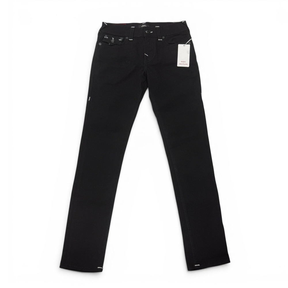 True Religion Rocco Relaxed Skinny Jeans Black Big T Flap Mens 29 NWT